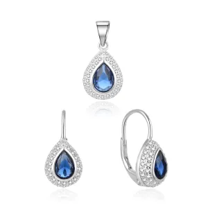 Beneto Set scintillante di gioielli in argento con zirconi AGSET174L (ciondolo, orecchini)