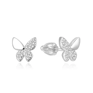 Beneto Splendidi orecchini in argento con zirconi Farfalle AGUP2057S