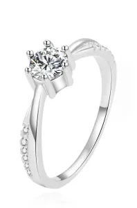 Beneto Splendido anello in argento con zirconi trasparenti AGG304L 54 mm