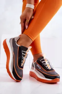 Big Star Women's Sports Sneakers - grey/orange