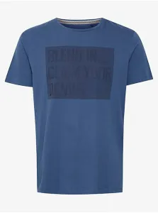 Blue Mens T-shirt with Blend print - Men
