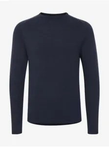 Dark Blue Ribbed Sweater Blend Norun - Men #2144943