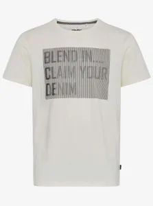 White T-shirt with Blend print - Men