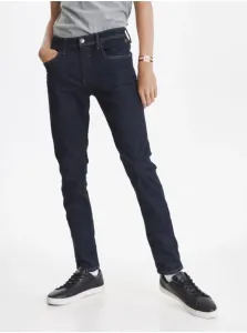 Dark Blue Slim Fit Jeans Blend - Men #992861