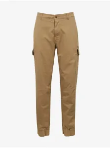 Light Brown Trousers with Pockets Blend Nan - Men #992943