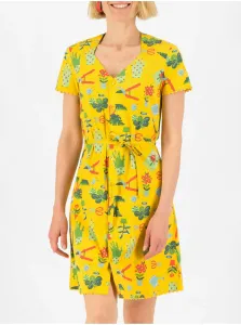 Yellow Ladies Patterned Button-Down Dress Blutsgeschwister Fairy in The - Ladies #118814