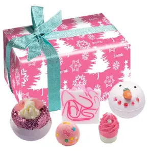 Bomb Cosmetics Set regalo da bagno Natale rosa