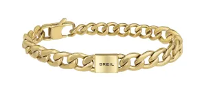 BREIL Moderno bracciale da uomo placcato in oro Logomania TJ3069