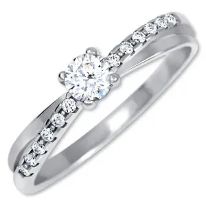 Brilio Affascinante anello in oro bianco con cristalli 229 001 00810 07 50 mm