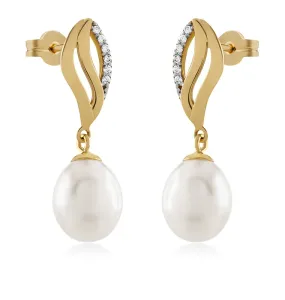 Brilio Eleganti orecchini in oro con perle 14/467.002/3ZIR