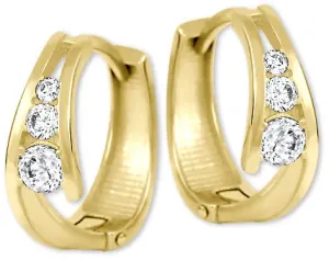 Brilio Orecchini d’oro ad anelli con zirconi 239 001 00800
