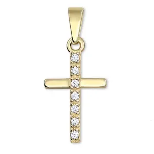 Brilio Pendente a croce in oro giallo con cristalli 249 001 00565