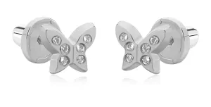 Brilio Simpatici orecchini in oro bianco Farfalle con zirconi 14/819.151/17ZIR