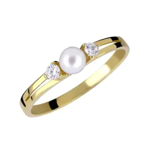 Brilio Splendido anello in oro giallo con cristalli e vera perla 225 001 00241 00 54 mm