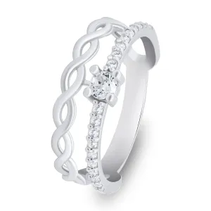 Brilio Silver Affascinante anello in argento con zirconi RI090W 54 mm