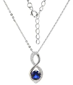 Brilio Silver Affascinante collana in argento con zaffiro SP08340B (catena, pendente)