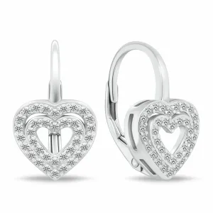 Brilio Silver Affascinanti orecchini a cuore in argento EA111W