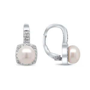 Brilio Silver Affascinanti orecchini in argento con perla e zirconi EA96