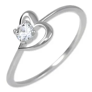 Brilio Silver Anello di fidanzamento in argento con cristallo Cuore 426 001 00535 04 55 mm