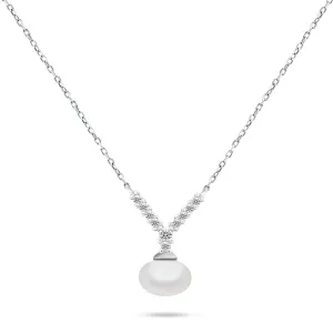 Brilio Silver Bellissima collana in argento con vera perla NCL81W