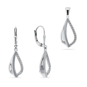Brilio Silver Brillante set di gioielli in argento SET212W (pendente, orecchini)