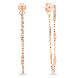 Brilio Silver Delicati orecchini placcati in oro rosa con zirconi EA842R