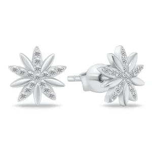 Brilio Silver Discreti orecchini in argento con fiori di zirconi EA511W
