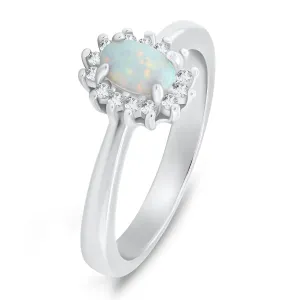 Brilio Silver Elegante anello in argento con opale e zirconi RI106W 54 mm