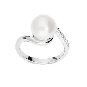 Brilio Silver Elegante anello in argento con perla vera SR05575A 52 mm