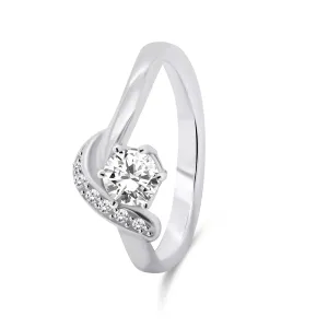 Brilio Silver Elegante anello in argento con zirconi RI048W 50 mm
