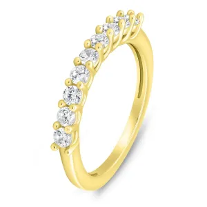 Brilio Silver Elegante anello placcato oro con zirconi trasparenti RI063Ya 52 mm