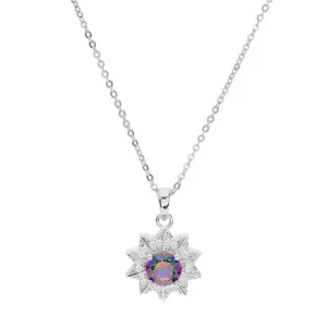 Brilio Silver Elegante collana in argento con topazio arcobaleno Mystic Stone MP06090B (catena, pendente)