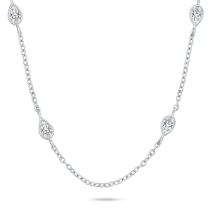 Brilio Silver Elegante collana in argento con zirconi NCL128W