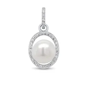 Brilio Silver Elegante pendente in argento con zirconi e perla PT02