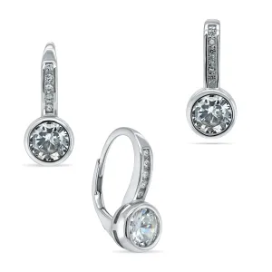 Brilio Silver Elegante set di gioielli con zirconi SET201W (pendente, orecchini)