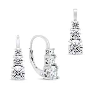 Brilio Silver Elegante set di gioielli in argento con zirconi SET221W (orecchini, pendente)