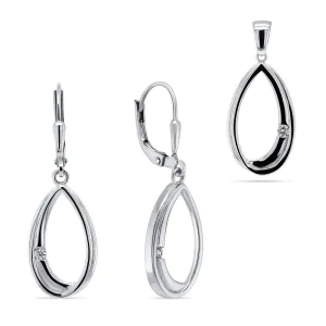 Brilio Silver Elegante set di gioielli in argento SET203W (pendente, orecchini)
