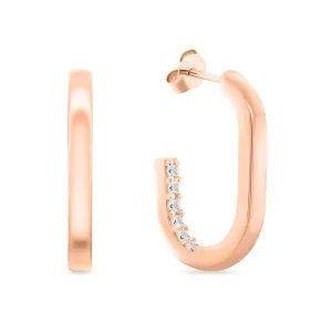 Brilio Silver Eleganti orecchini placcati in oro rosa con zirconi EA992R