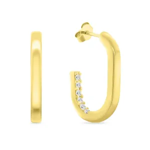 Brilio Silver Eleganti orecchini placcati in oro con zirconi EA992Y
