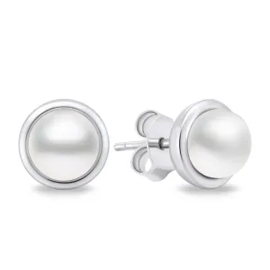 Brilio Silver Eleganti orecchini in argento con vere perle EA626W