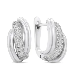 Brilio Silver Eleganti orecchini in argento con zirconi EA551W