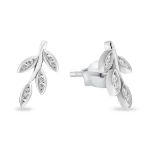 Brilio Silver Eleganti orecchini in argento Ramoscelli con zirconi EA965W
