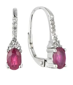 Brilio Silver Eleganti orecchini pendenti in argento con rubini Precious Stone SEC2747G