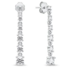 Brilio Silver Eleganti orecchini pendenti in argento con zirconi EA830W