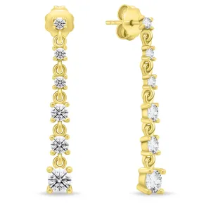 Brilio Silver Eleganti orecchini placcati in oro con zirconi EA830Y