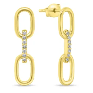 Brilio Silver Eleganti orecchini placcati in oro con zirconi EA855Y