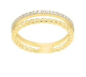 Brilio Silver Incantevole anello placcato oro con zirconi GR044Y 60 mm