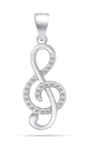 Brilio Silver Incantevole pendente in argento con zirconi Chiave di violino PT65W