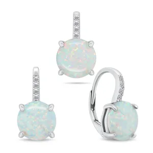 Brilio Silver Incantevole set di gioielli con opali sintetici SET250W
