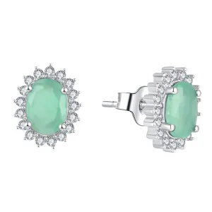 Brilio Silver Incantevoli orecchini in argento con smeraldi E-FS-5626E